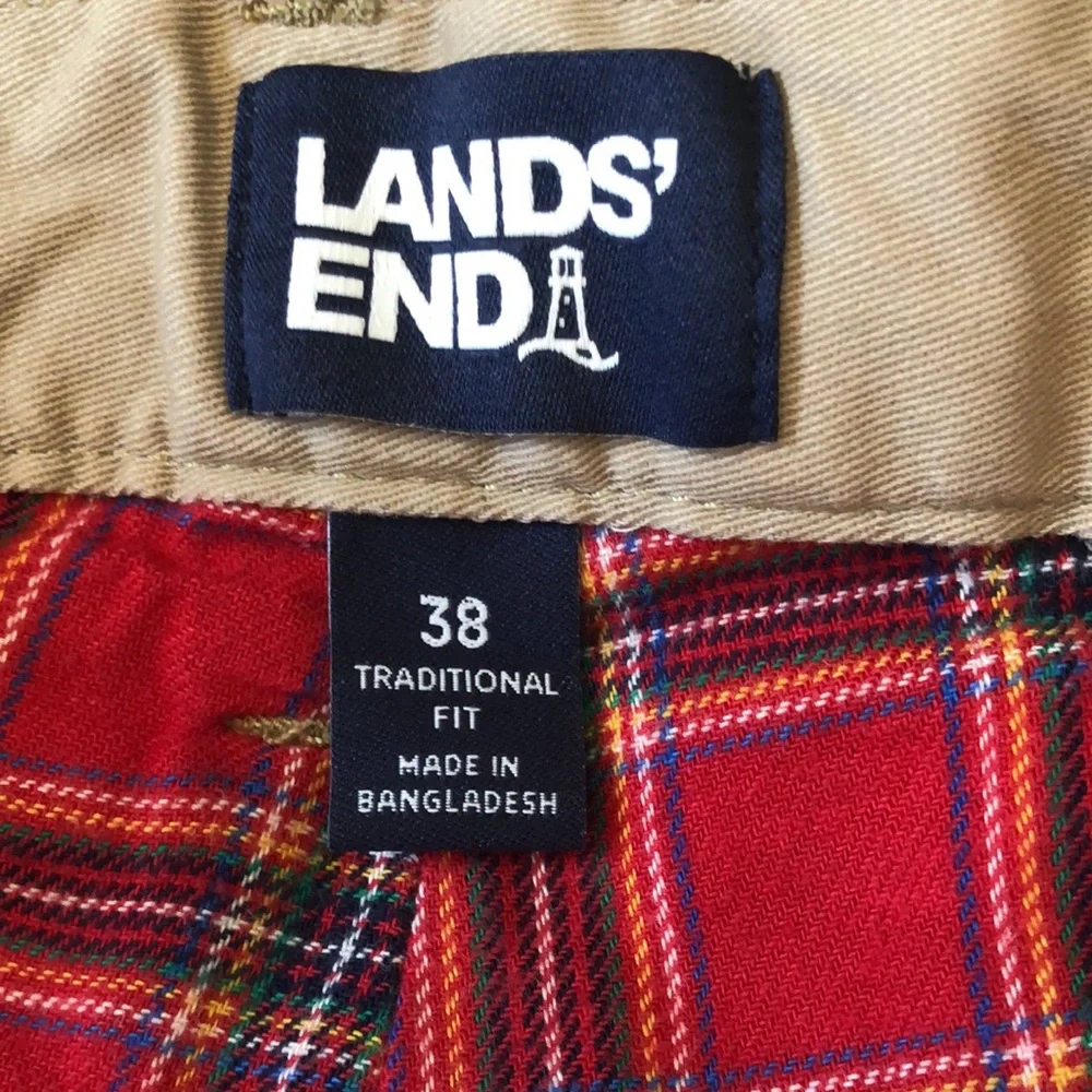 🆕 Land’s End Flannel Lined Tan Khakis - Picture 2 of 10